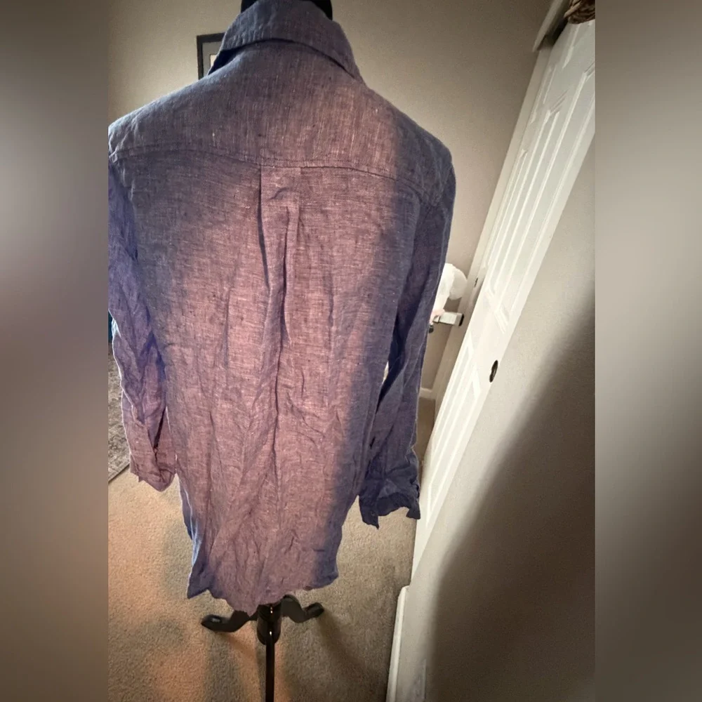 Sigrid Olsen Blue linen shirt dress - Picture 3 of 6